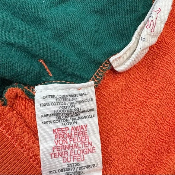 Mini Boden Boys Girls Star Skull Crossbone Orange Zip Up Hoodie 2-3y - Picture 4 of 7